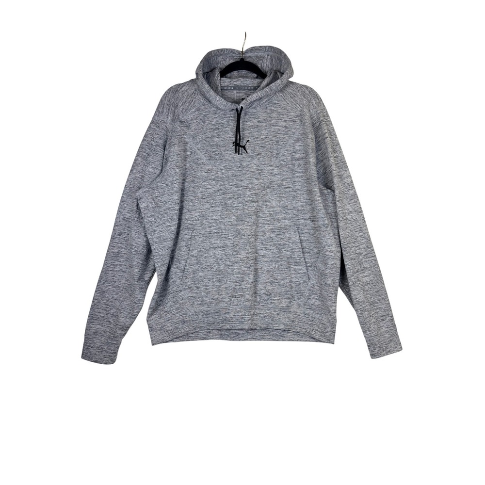 Puma Cloudspun Training Hoodie Mens XL Heather Grey Athletic Sweatshirt Pullover